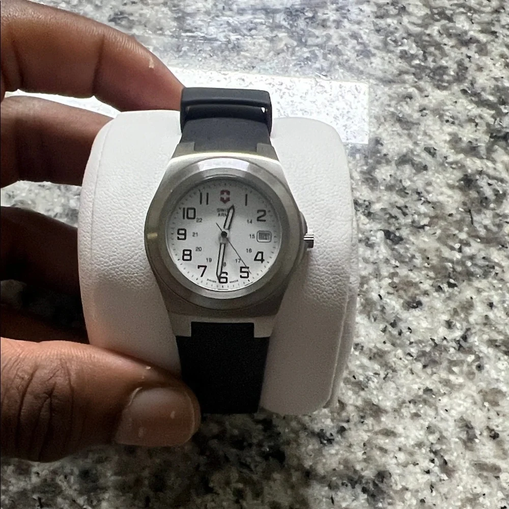 Victorinox “Swiss Army” Black and Silver Watch